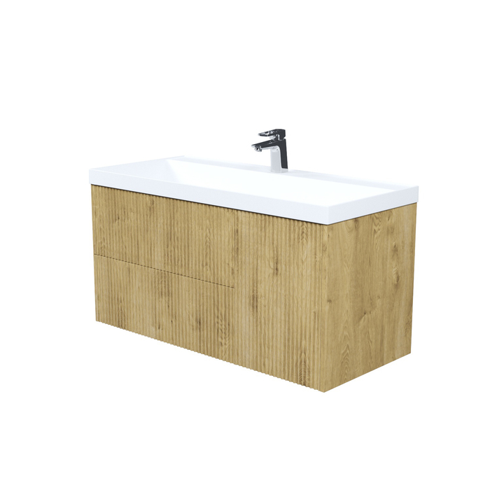 Тумба с умывальником подвесная, 100 см, светлый дуб, Билд (Bild) 2.0, IDDIS, BIL10V1i95K подходит умыв. 4511000i28 — фото, характеристики