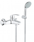 Смеситель для ванны GROHE Eurosmart с душевым набором (настенный держатель, ручной душ), 33302002 — фото, характеристики, купить в SMOLENSK-CLIMBO