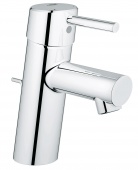 Смеситель для раковины GROHE Concetto с донным клапаном, низкий излив, 32204001 — фото, характеристики, купить в SMOLENSK-CLIMBO
