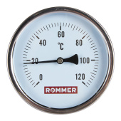 ROMMER Термометр биметаллический 100 мм 120 градусов с погружной гильзой 100 мм 1/2 — фото, характеристики, купить в SMOLENSK-CLIMBO