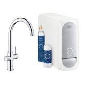 Смеситель для кухни GROHE Blue Home с функциями фильтрации, охлаждения и газирования водопроводной воды (фильтр в комплекте), хром (31455000) — фото, характеристики, купить в SMOLENSK-CLIMBO