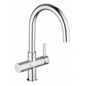 Смеситель для кухни GROHE Blue с высоким изливом для водопроводной и фильтрованной воды, хром (33251000) — фото, характеристики, купить в SMOLENSK-CLIMBO