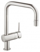 Смеситель для кухни GROHE Minta с выдвижным U-изливом/лейкой, 32322DC0 — фото, характеристики, купить в SMOLENSK-CLIMBO