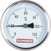 ROMMER Термометр биметаллический 80 мм 120 градусов с погружной гильзой 75 мм 1/2 — фото, характеристики, купить в SMOLENSK-CLIMBO