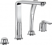Смеситель для ванны GROHE Veris с душевым гарнитуром (на бортик ванны), 4 отверстия, 19373000 — фото, характеристики, купить в SMOLENSK-CLIMBO