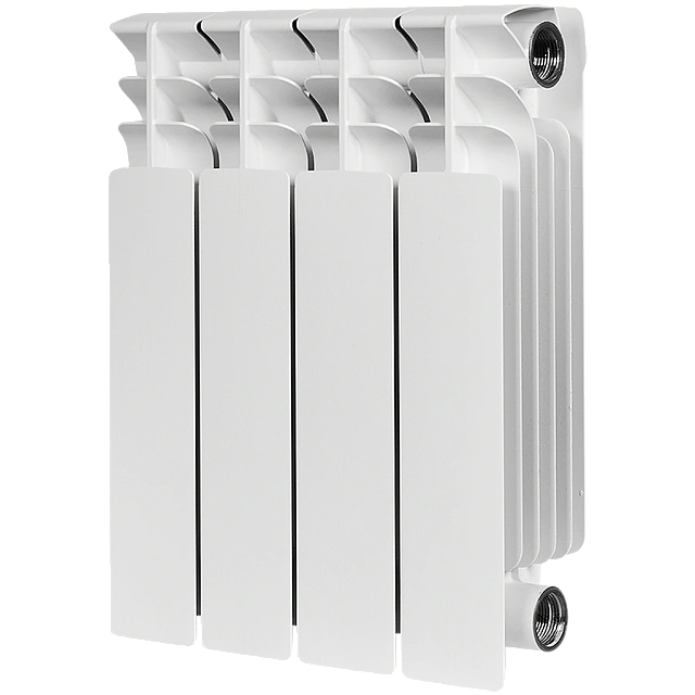 Радиатор биметаллический STOUT TITAN 350 4 секций боковое подключение (белый RAL 9016) — фото, характеристики