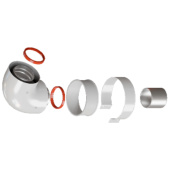 RCA-6010-210190 Начальный участок 90 гр. 60/100  хомут в комплекте + втулка D60 L-50 — фото, характеристики, купить в SMOLENSK-CLIMBO