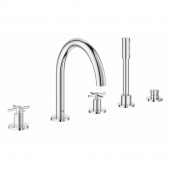 Смеситель для ванны GROHE Atrio New с душевым гарнитуром (на бортик ванны), 5 отверстий, хром (19923003) — фото, характеристики, купить в SMOLENSK-CLIMBO
