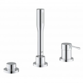 Смеситель для ванны GROHE Essence+ на 3 отверстия с душевым гарнитуром (на бортик ванны, без излива), хром (19976001) — фото, характеристики, купить в SMOLENSK-CLIMBO