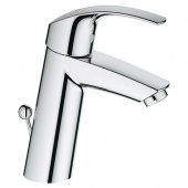 Смеситель для раковины GROHE Eurosmart с донным клапаном, средний излив, 23322001 — фото, характеристики, купить в SMOLENSK-CLIMBO