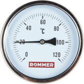 ROMMER Термометр биметаллический 100 мм 120 градусов с погружной гильзой 75 мм 1/2 — фото, характеристики, купить в SMOLENSK-CLIMBO