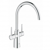 Смеситель для кухни GROHE Ambi с двумя рукоятками, высокий излив, хром (30189000) — фото, характеристики, купить в SMOLENSK-CLIMBO