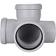 Крестовина двухплоскостная канализационная бесшумная STOUT D110х110х110/ 87,5° — фото, детали конструкции
