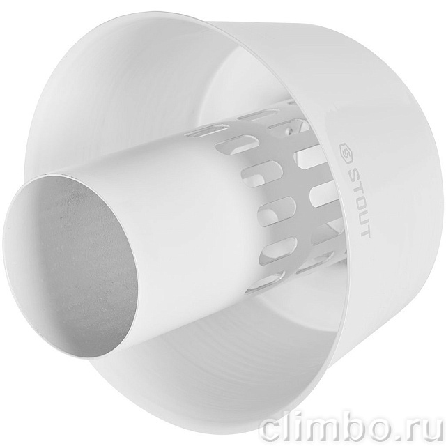 STOUT SCR-0080-800002 STOUT Оголовок вертикальный с ветрозащитой традиц. D80(п) БЕЛЫЙ широкий — фото, детали конструкции