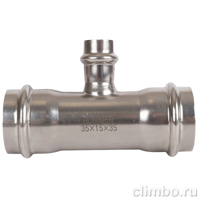 Тройник переходной, 35х15х35, из нержавеющей стали прессовой — фото товара