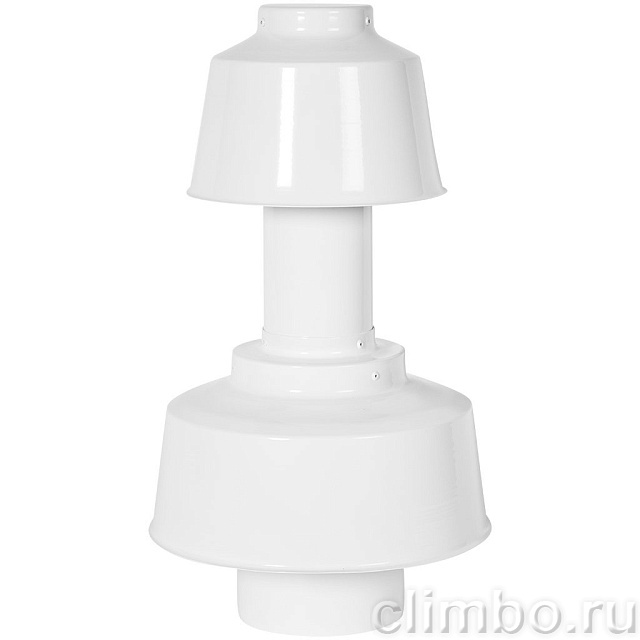 STOUT Оголовок вертикальный с ветрозащитой традиц. коакс. D80(п)/125(п) БЕЛЫЙ широкий — фото, детали конструкции