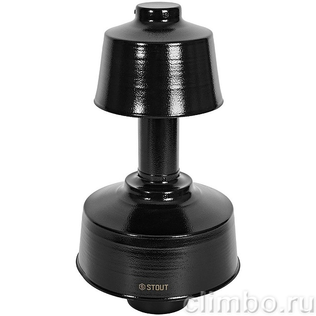 STOUT Оголовок вертикальный с ветрозащитой конденсац. коакс. D60(п)/100(п) ЧЕРНЫЙ широкий — фото, детали конструкции