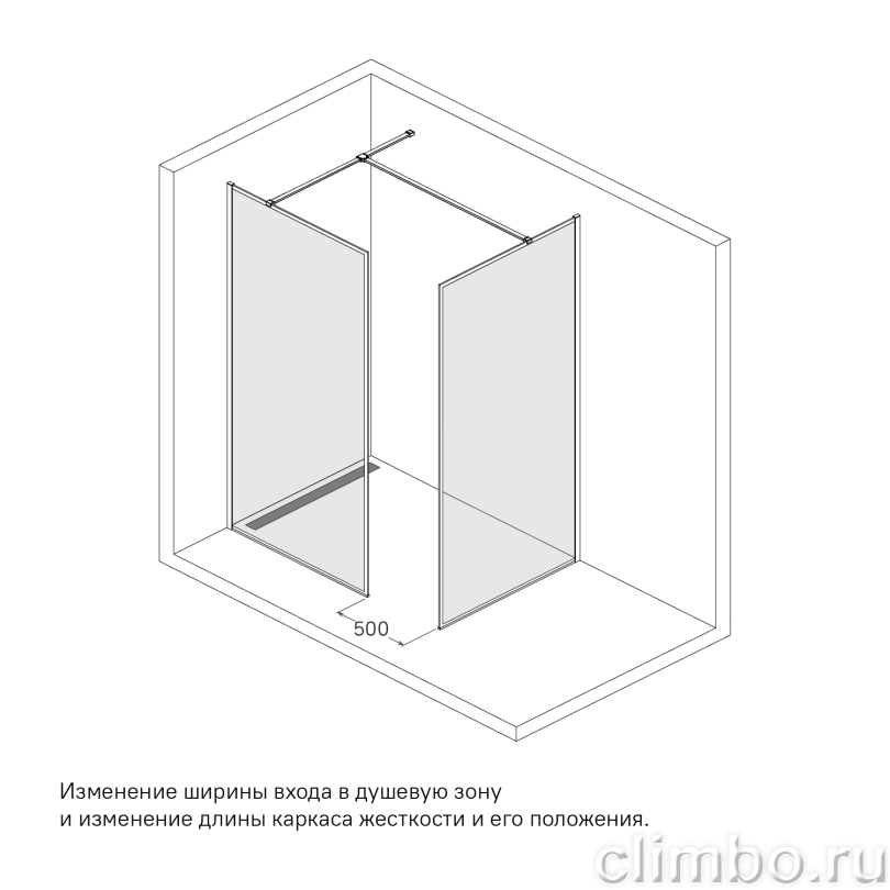 Душевая перегородка Walk In, черный 90x195, Slide, IDDIS, SLI8BS9i23 — фото товара