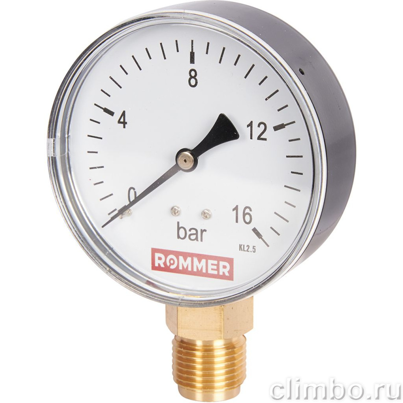 Манометр радиальный ROMMER 80 мм 1/2 — фото, детали конструкции