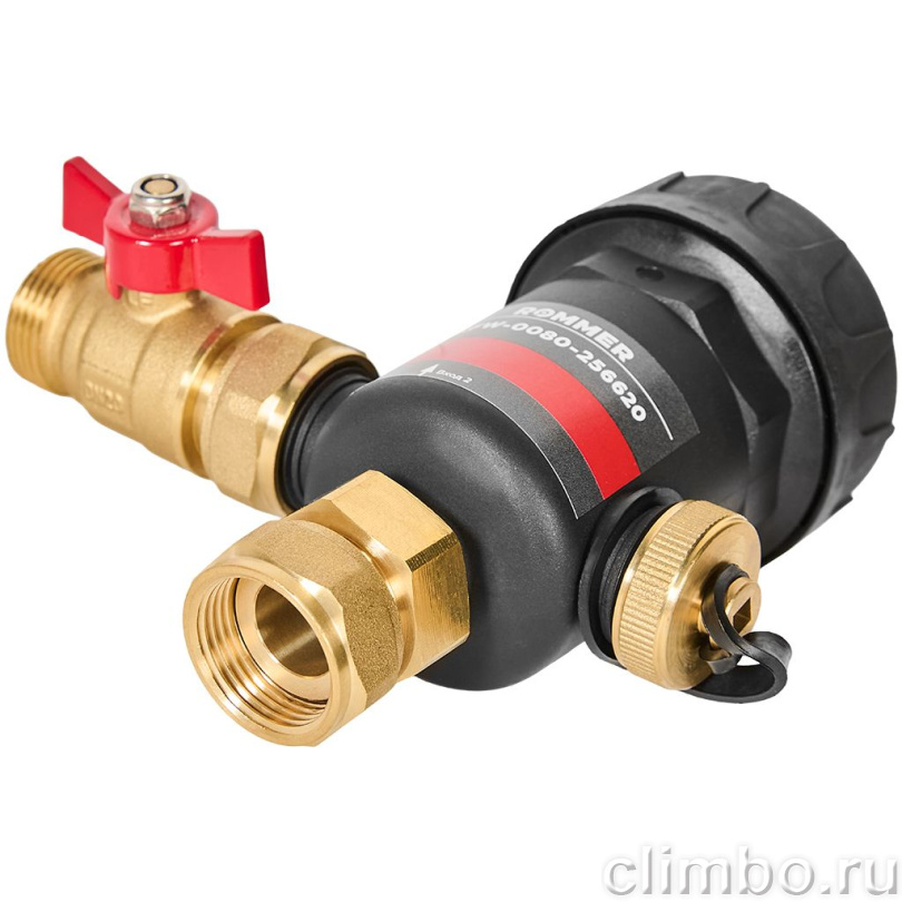 Магнитный сепаратор шлама ROMMER для настенных котлов НР 3/4 x НГ 3/4 корпус- композит — фото, детали конструкции