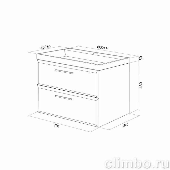 Тумба с умывальником, подвесная, 80 см, серый, Слайд Икс (Slide X), IDDIS, SLX80G0i95K подходит умыв. 4518000i28 — фото, детали конструкции