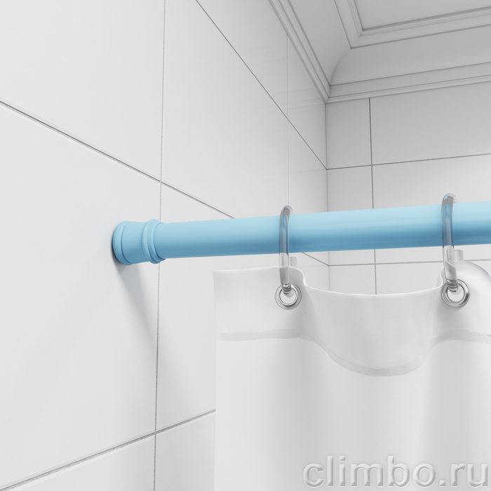 Карниз для ванной комнаты, 110-200 см, голубой, Milardo, 011A200M14 — фото товара