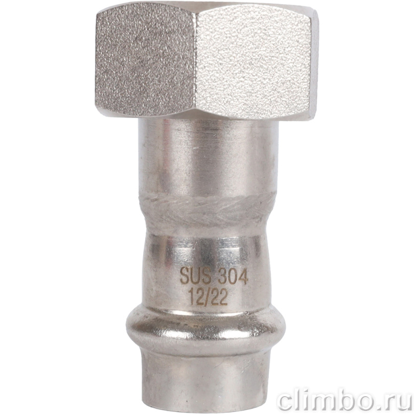 Переходник с накидной гайкой-ВР, 15х3/4, из нержавеющей стали прессовой — фото товара