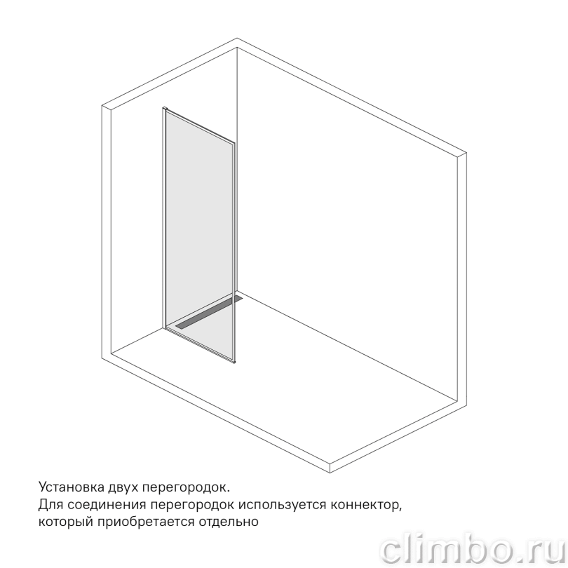 Душевая перегородка Walk In, графитовая, 90x195, Slide, IDDIS — фото товара